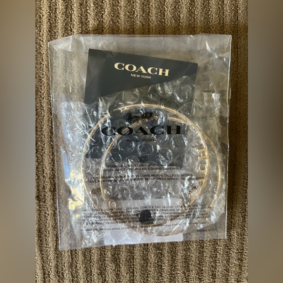 Coach Signature Large Hoop Earrings nwt in packaging - Picture 2 of 3